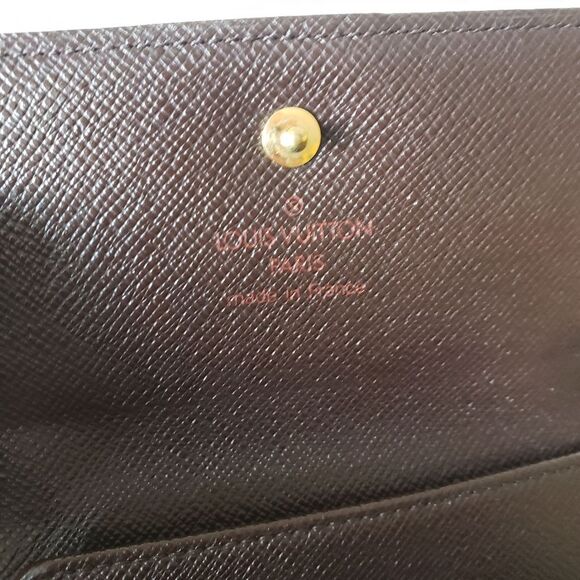 Authentic Louis Vuitton Vintage Damier Compact Tri-Fold Wallet Unisex Brown - Picture 10 of 16